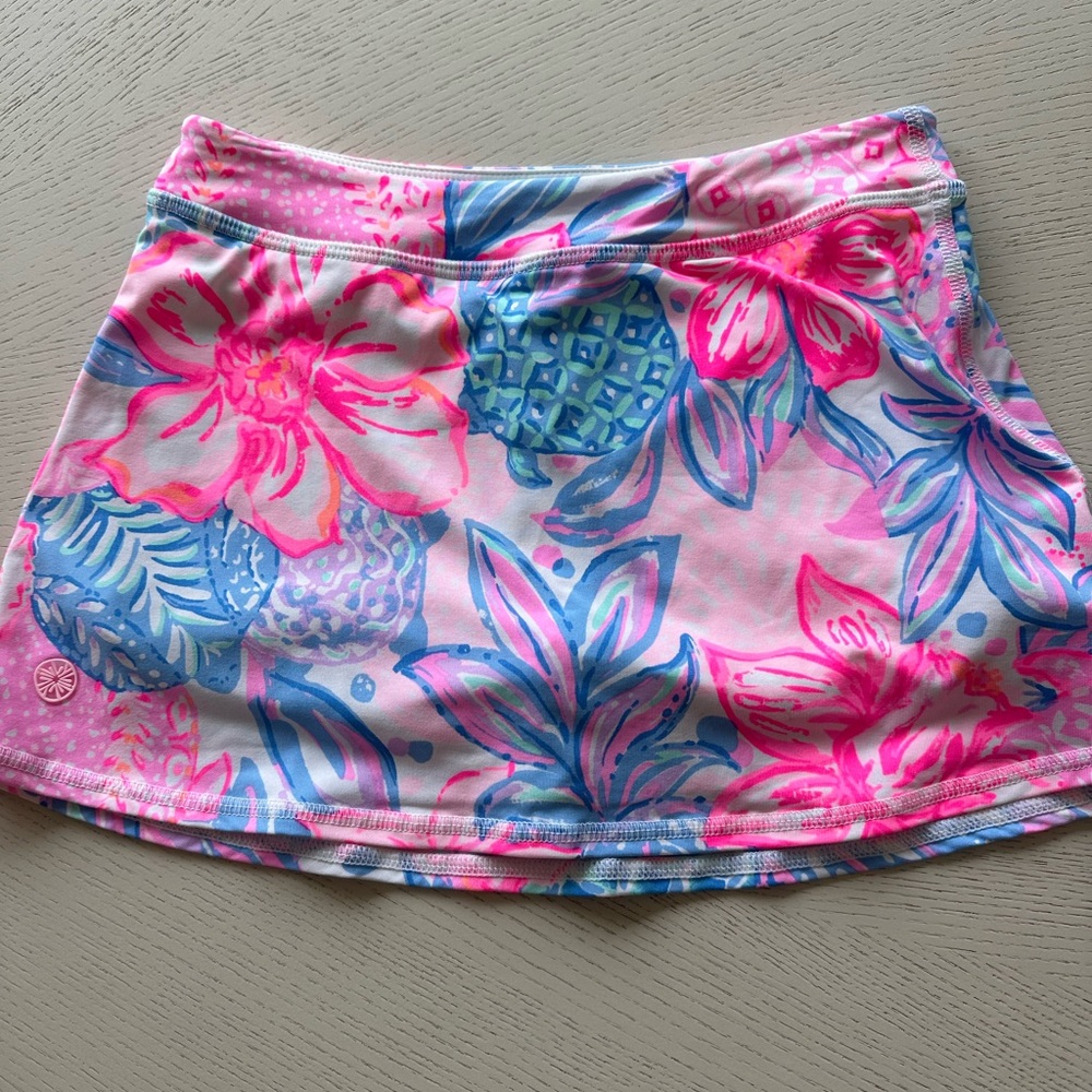 Lilly Pulitzer Girls Aila Skort- pink Isle snappy turtle NWOT (size 6-7)